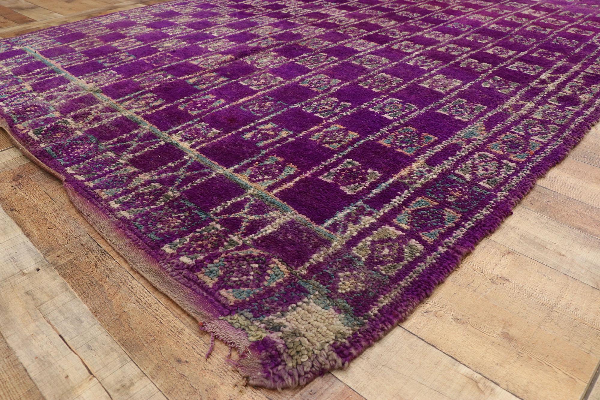 Hand-Knotted Vintage Purple Talsint Moroccan Rug by Berber Tribes of Morocco For Sale
