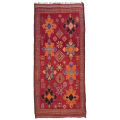 Vintage Red Boujad Moroccan Rug, Boho Chic Meets Worldly Sophistication