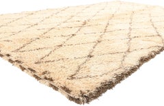Vintage Moroccan Beni Ourain Rug, Midcentury Modern Meets Nomadic Charm