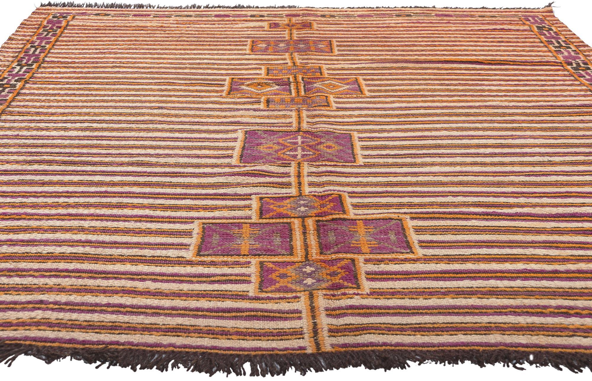 Mid-Century Modern Vintage Talsint Moroccan Rug, Midcentury Modern Meets Bohemian Nomad For Sale