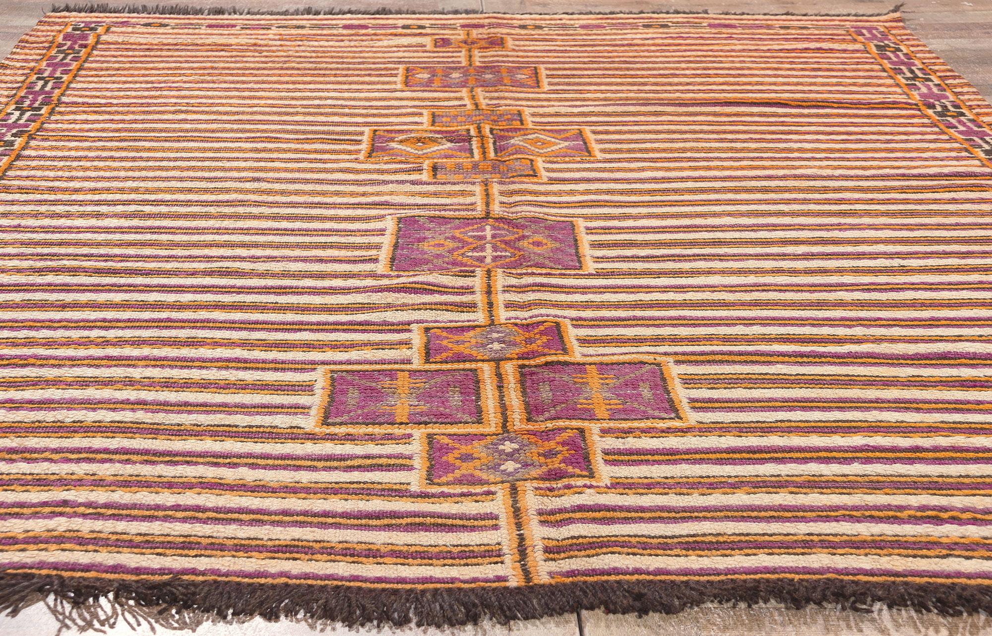 Vintage Talsint Moroccan Rug, Midcentury Modern Meets Bohemian Nomad For Sale 1