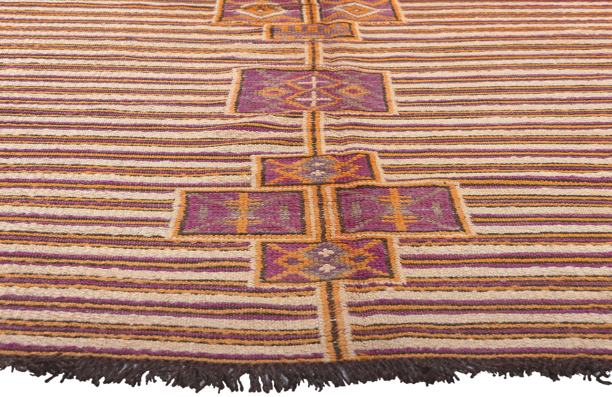 Hand-Knotted Vintage Talsint Moroccan Rug, Midcentury Modern Meets Bohemian Nomad For Sale