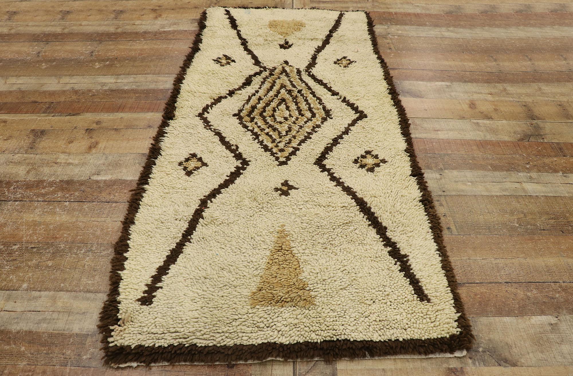 Vintage Berber Moroccan Rug with Mid-Century Modern Style 1