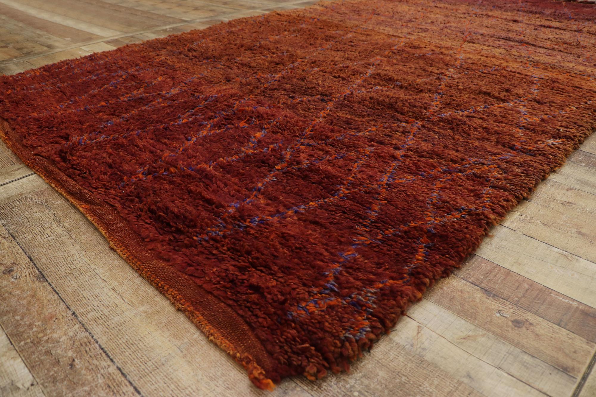 20th Century Vintage Berber Moroccan Rug with Modern Rustic Style For Sale