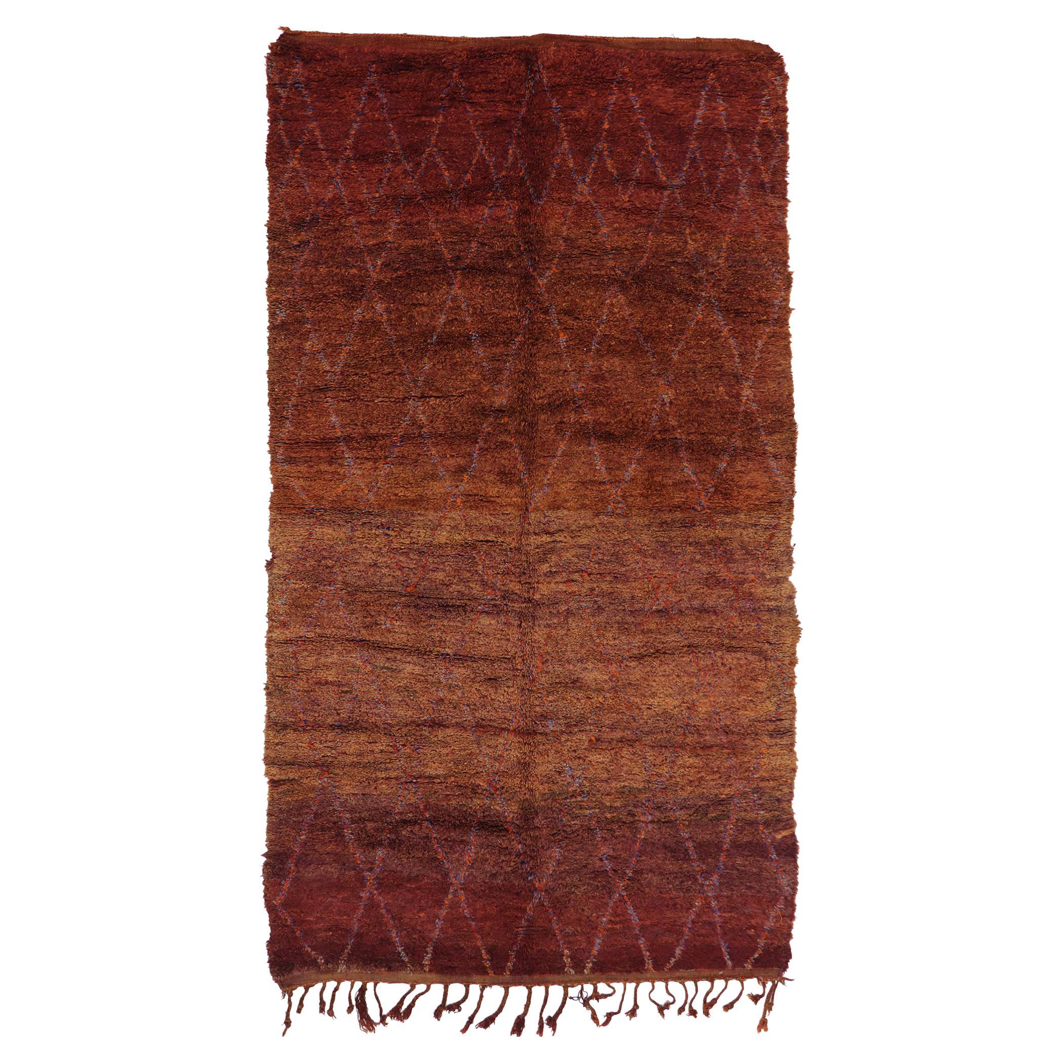 Tapis berbère marocain vintage de style moderne et rustique