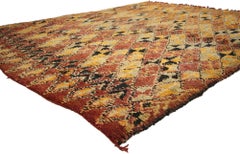 The Sunset Ember Mosaic: A Vintage Beni M’Guild Masterpiece of Tribal Geometry