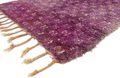 Vintage Berber Purple Boujad Moroccan Carpet, Cozy Boho Meets Mid-Century Modern