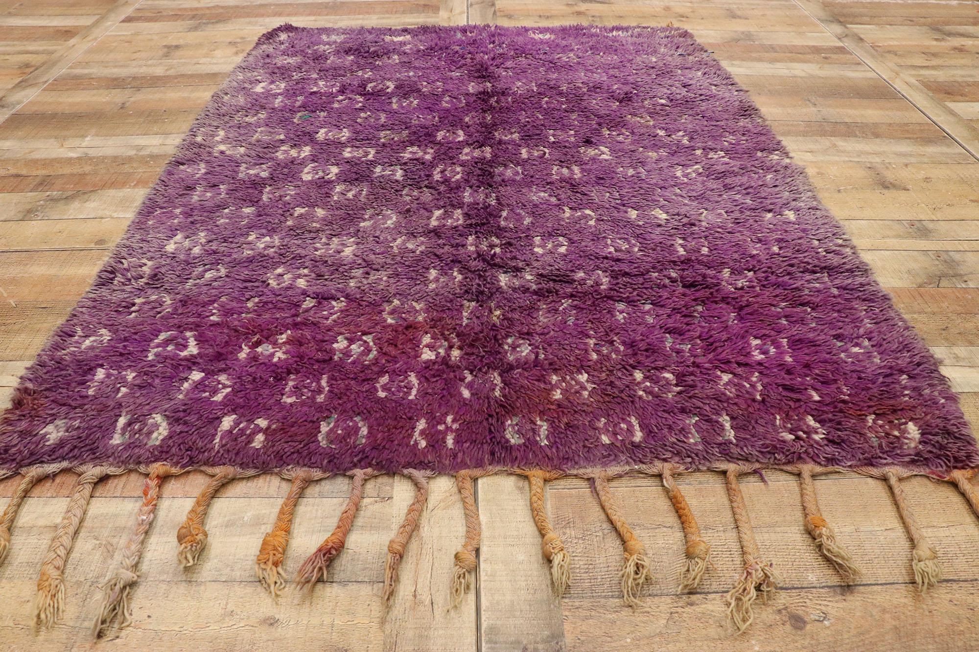 Vintage Berber Moroccan Rug with Modern Tribal Boho Chic Style For Sale 1