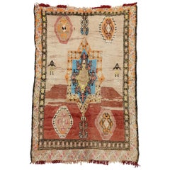 Vintage Berber Moroccan Rug with Modern Tribal Style and Star of Solomon
