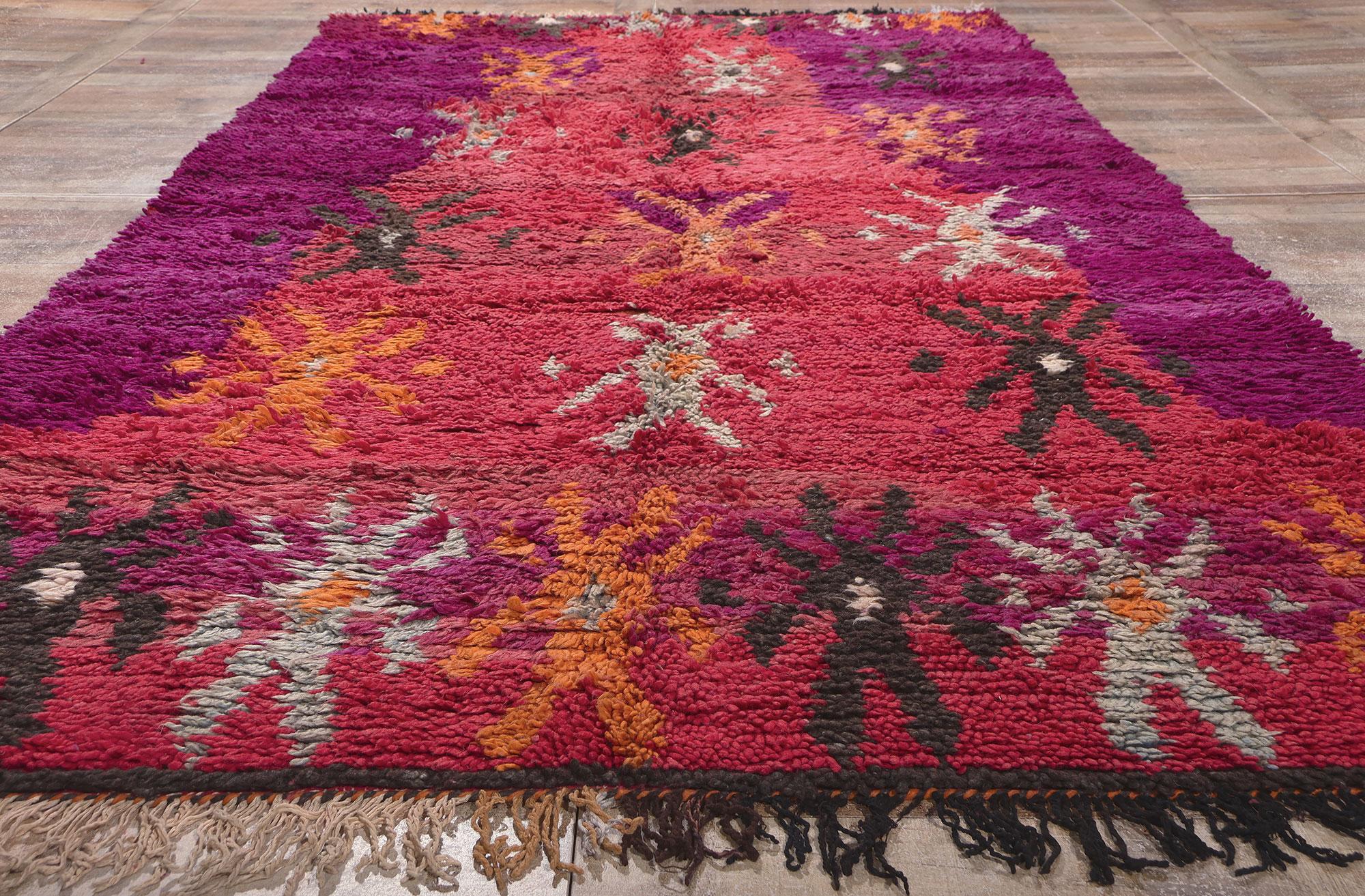 20th Century Vintage Talsint Moroccan Rug, Tribal Enchantment Meets Maximalist Style For Sale