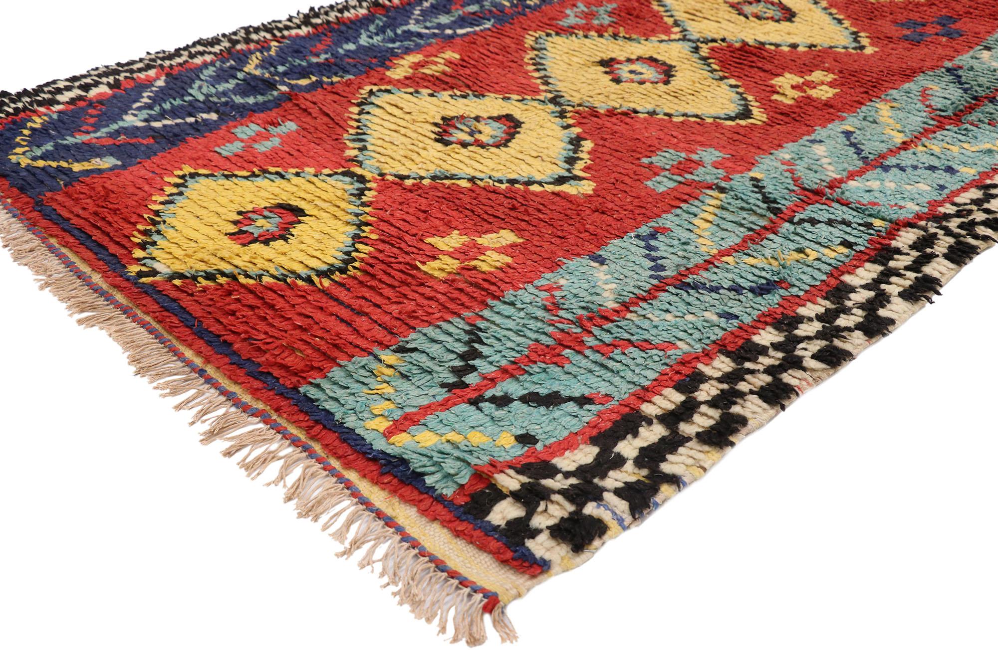 Vintage Berber Moroccan Rug with Modern Tribal Style 2