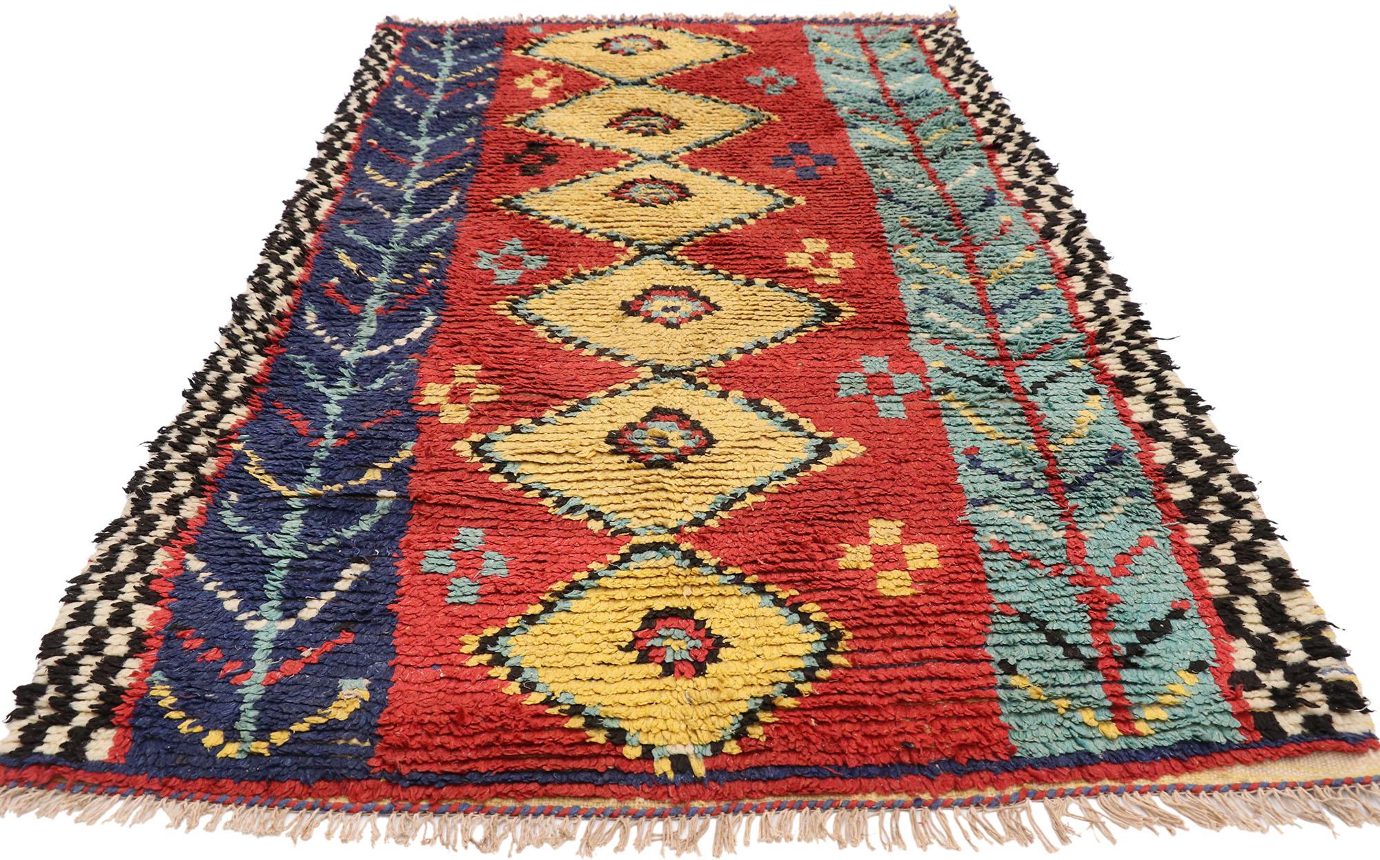 Vintage Berber Moroccan Rug with Modern Tribal Style 3