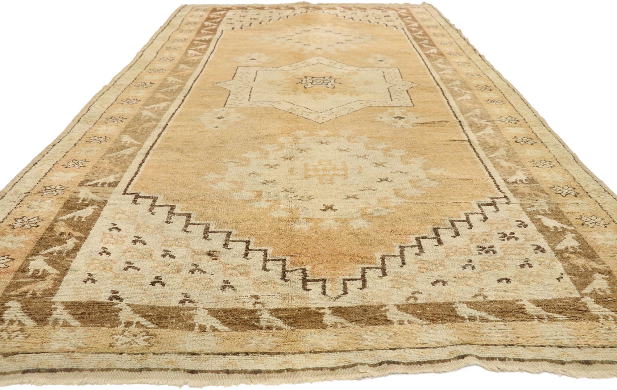 Hand-Knotted Vintage Berber Moroccan Rug with Organic Modern Style and Hygge Vibes For Sale