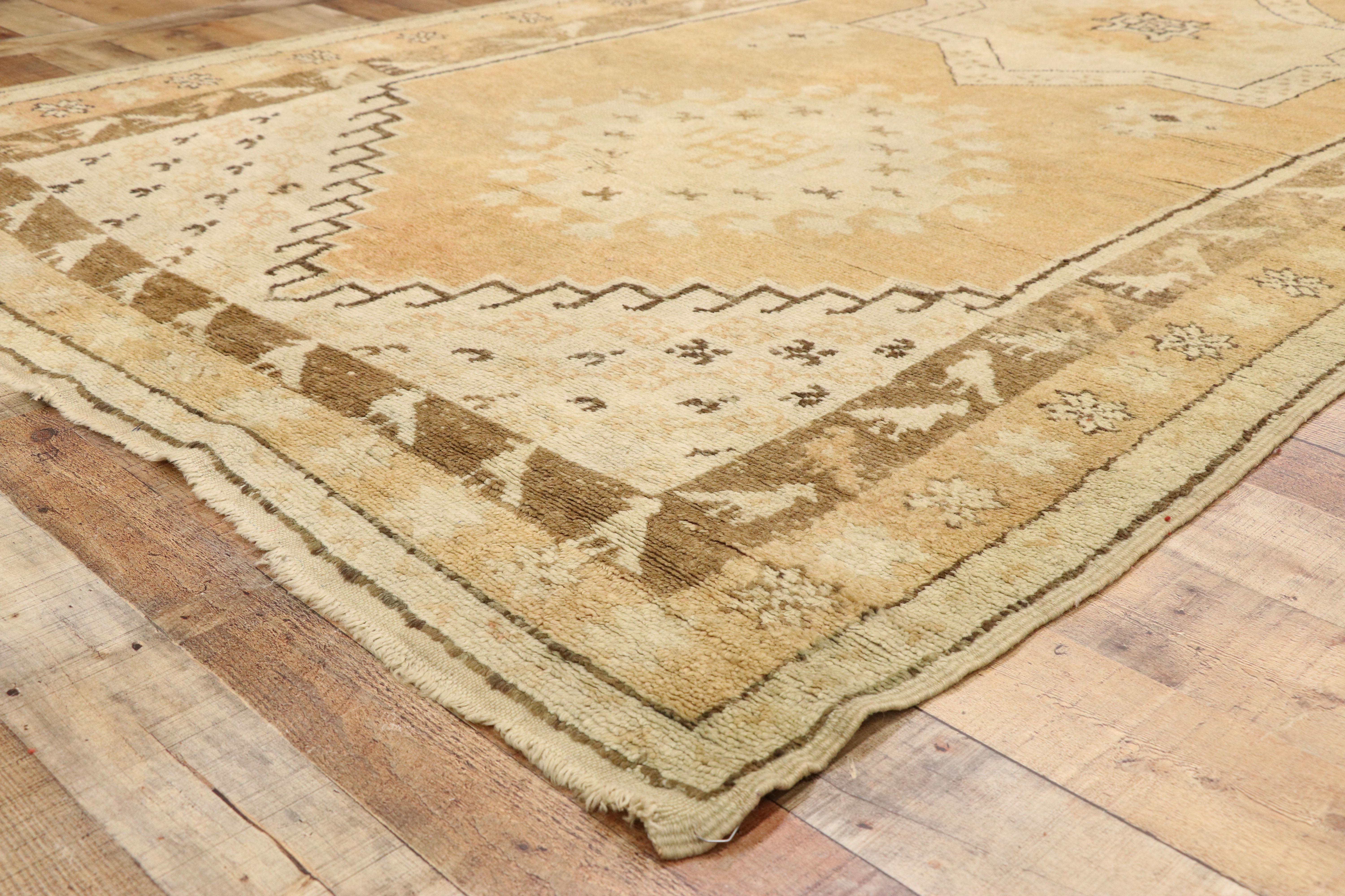 Wool Vintage Berber Moroccan Rug with Organic Modern Style and Hygge Vibes For Sale