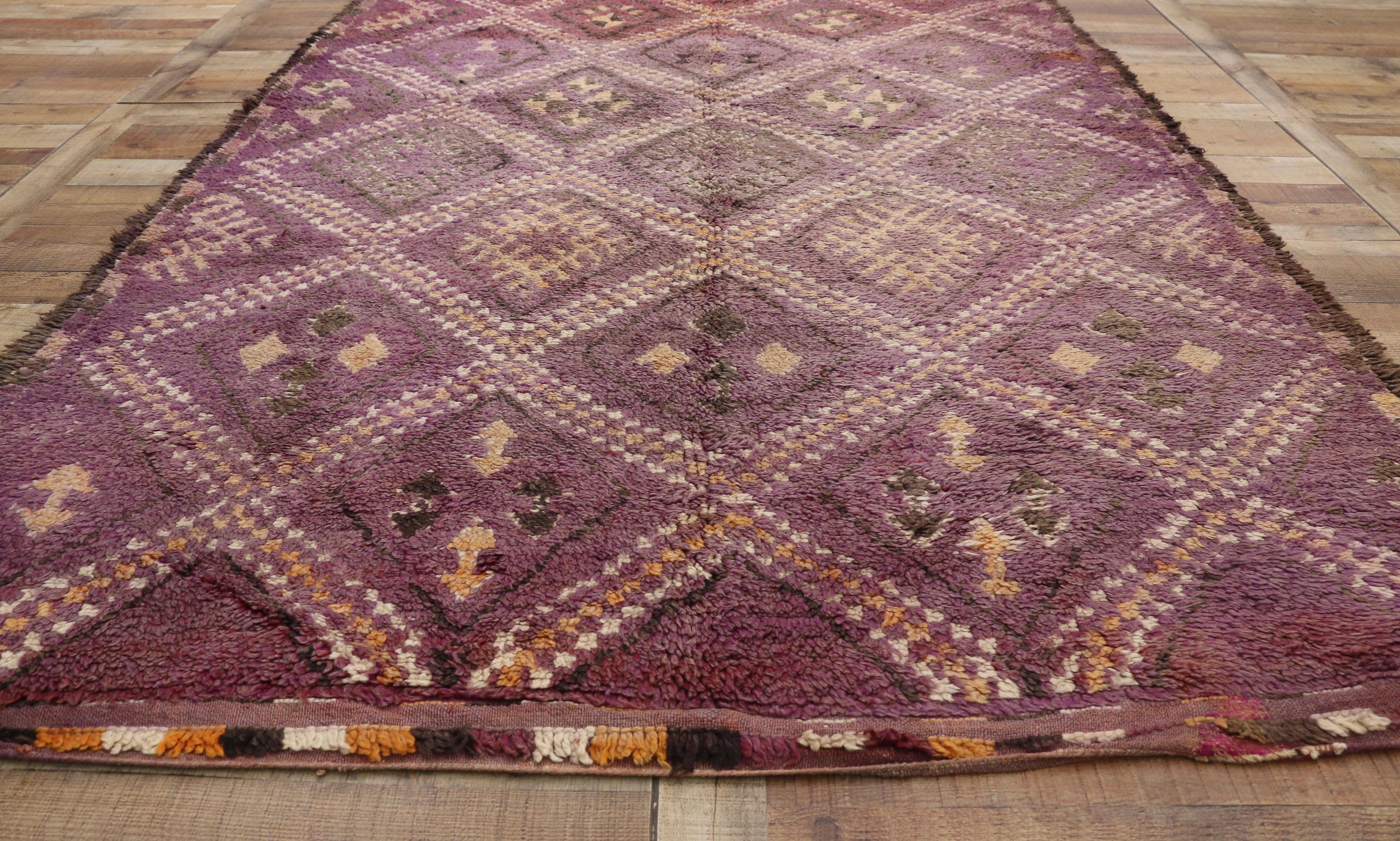 Vintage Berber Moroccan Rug with Post-Modern Memphis Bohemian Style 2