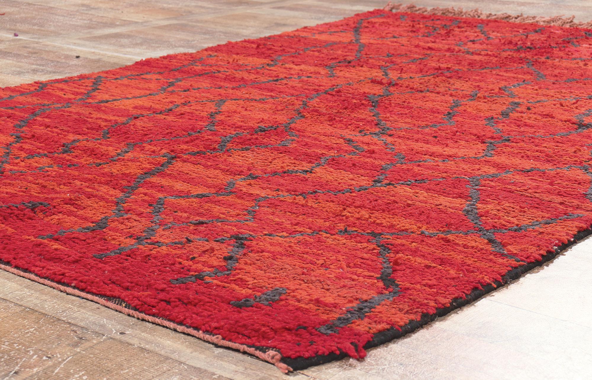 Vintage Red Talsint Moroccan Rug, Abstract Expressionism Meets Maximalist Style In Good Condition For Sale In Dallas, TX