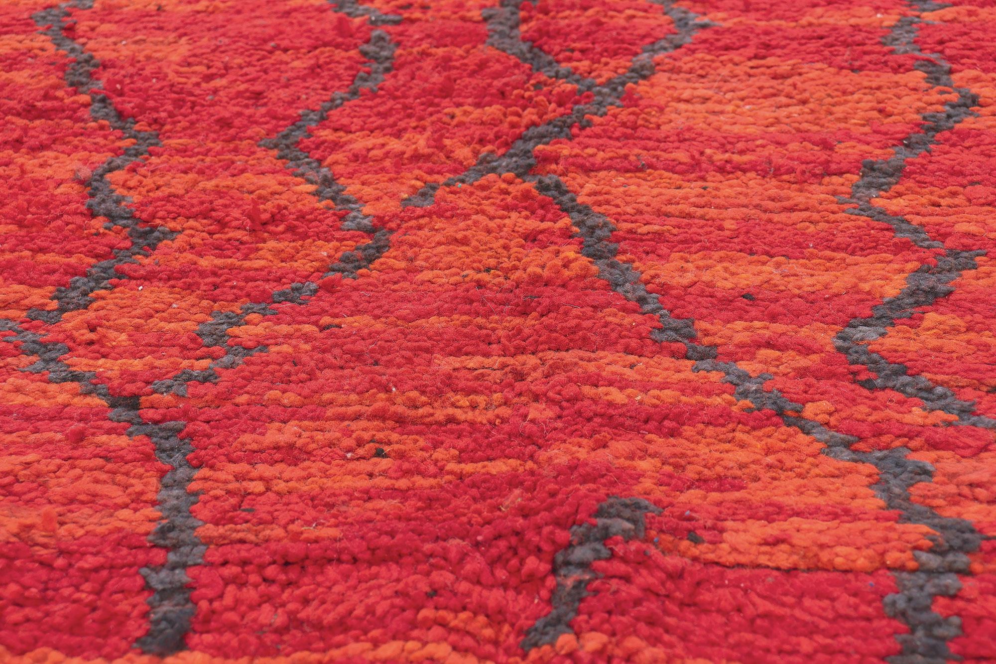 Tribal Vintage Red Talsint Moroccan Rug, Abstract Expressionism Meets Maximalist Style For Sale