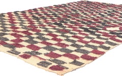 Vintage Rehamna Moroccan Rug, Tribal Enchantment Meets Midcentury Modern