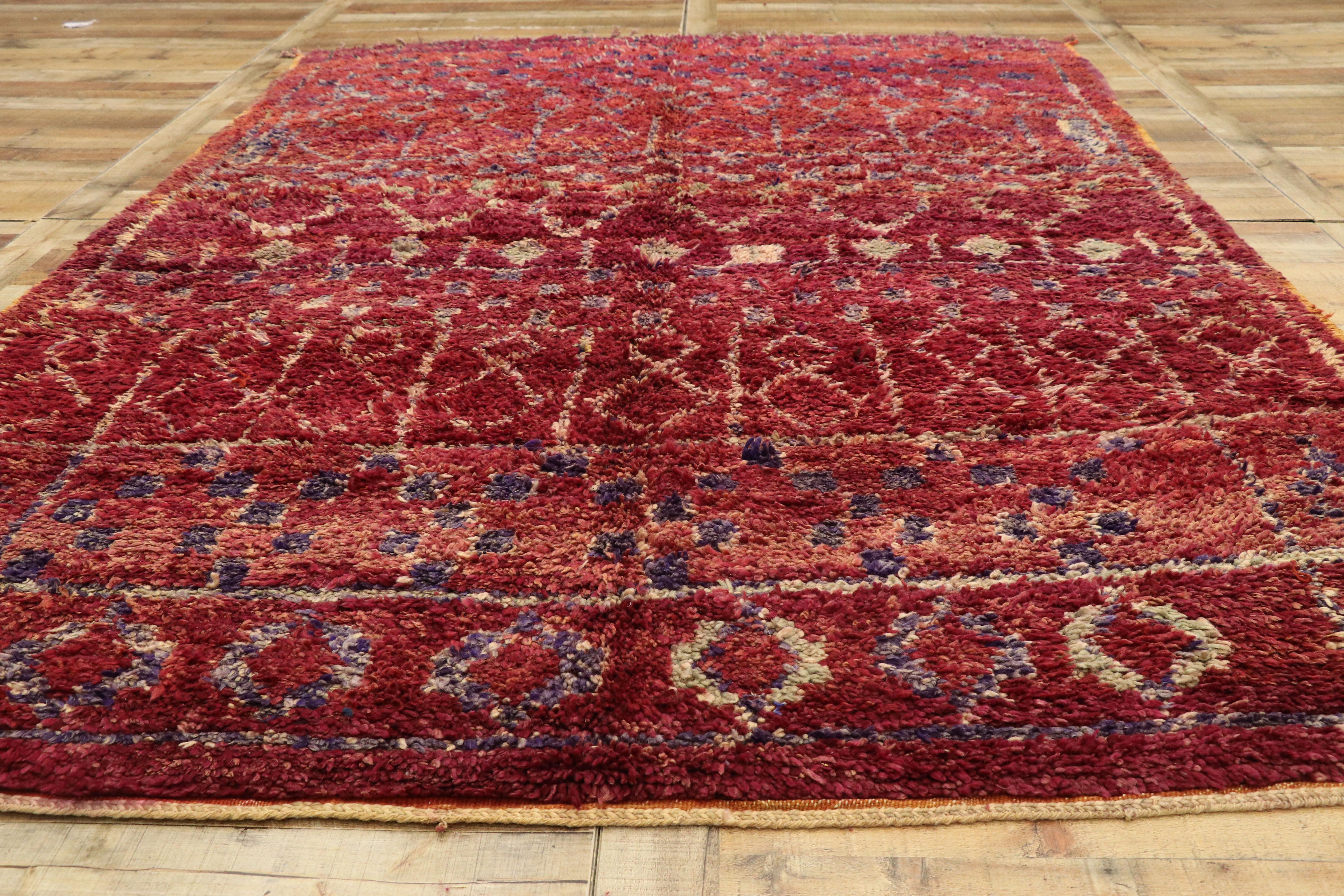 20th Century Vintage Berber Moroccan Rug with Postmodern Boho Chic and Memphis Style For Sale
