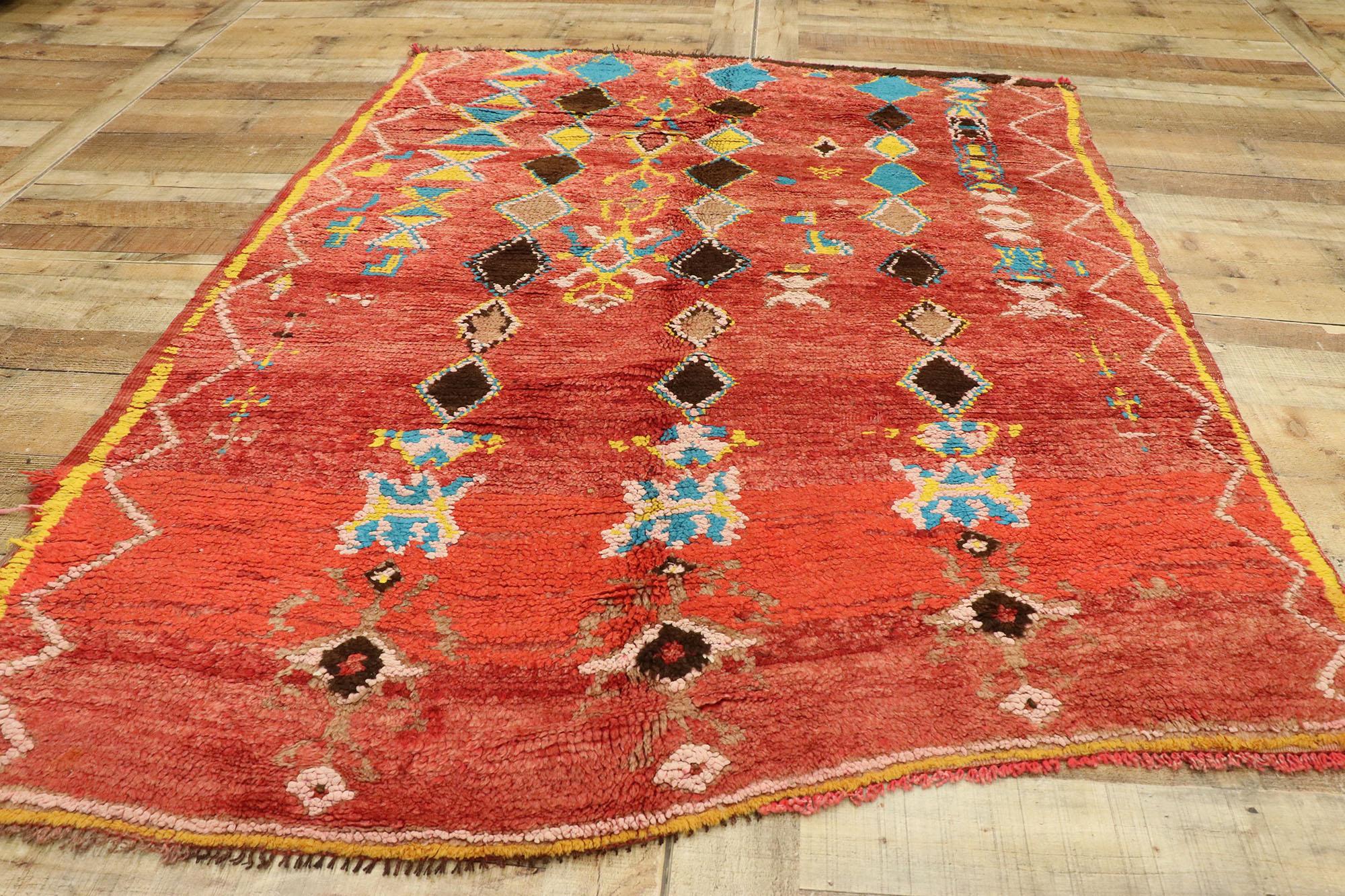 Vintage Berber Moroccan Rug with Postmodern Tribal Style 1