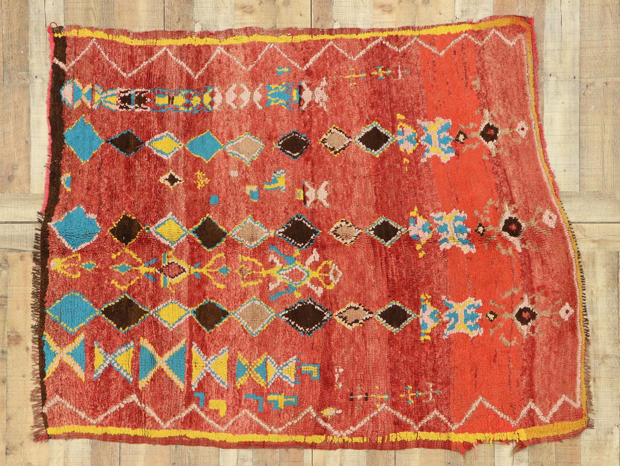 Vintage Berber Moroccan Rug with Postmodern Tribal Style 2