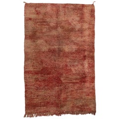 Used Berber Moroccan Rug with Rustic Warm, Mid-Century Modern Style