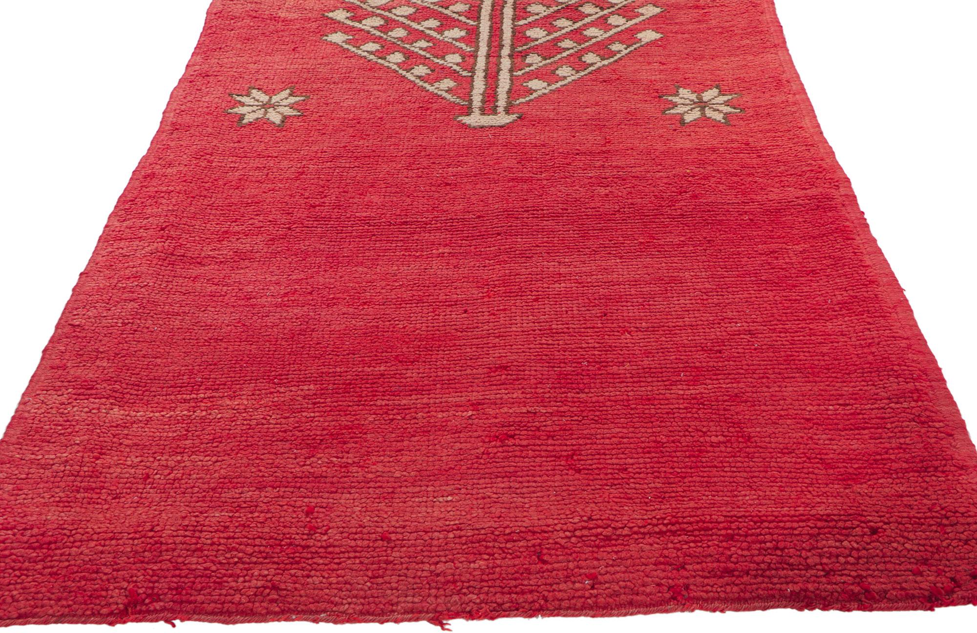 Hand-Knotted Vintage Berber Moroccan Rug with Tree of Life Design For Sale