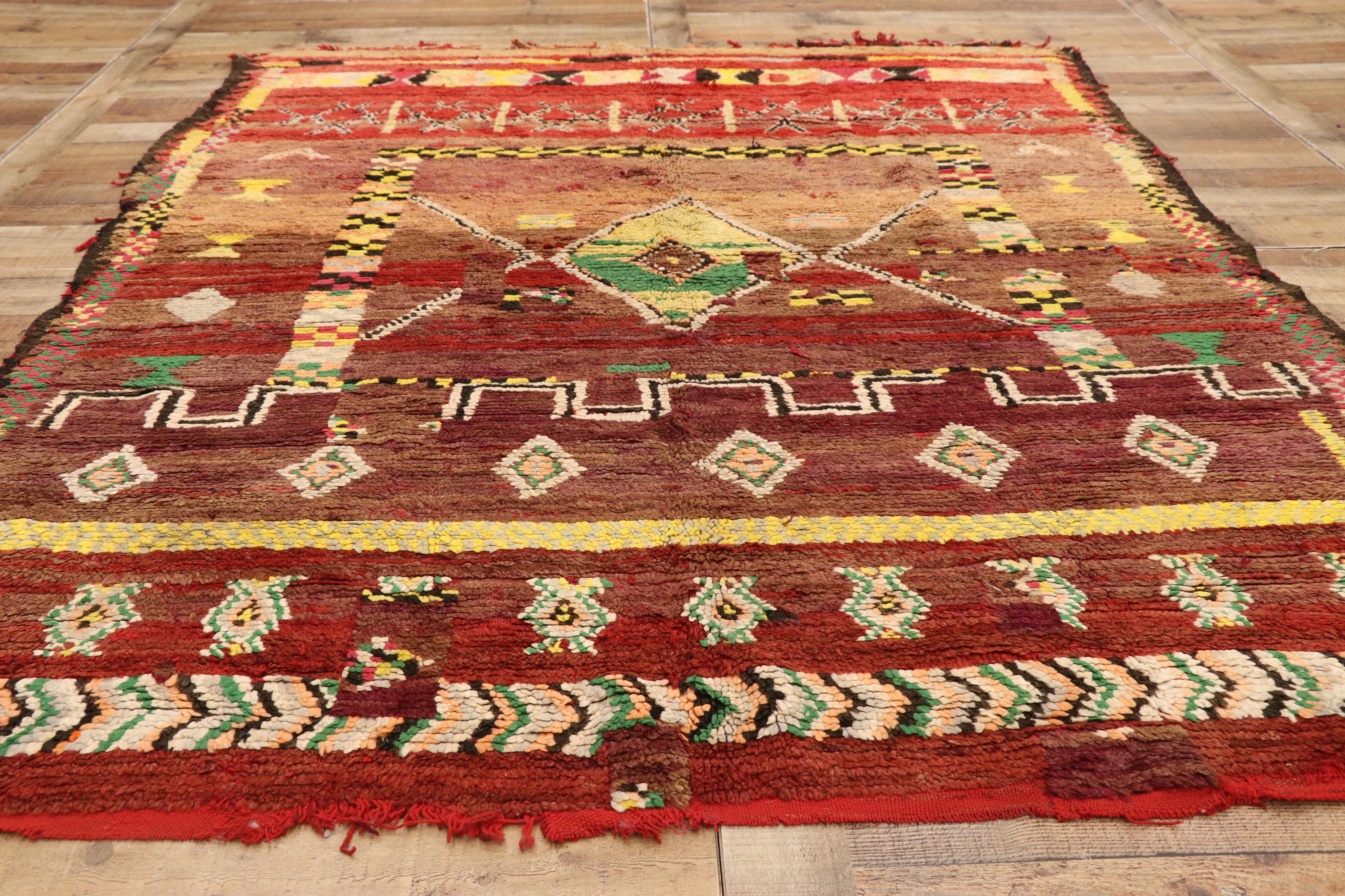 20th Century Vintage Berber Moroccan Rug with Tribal Artisan Style For Sale