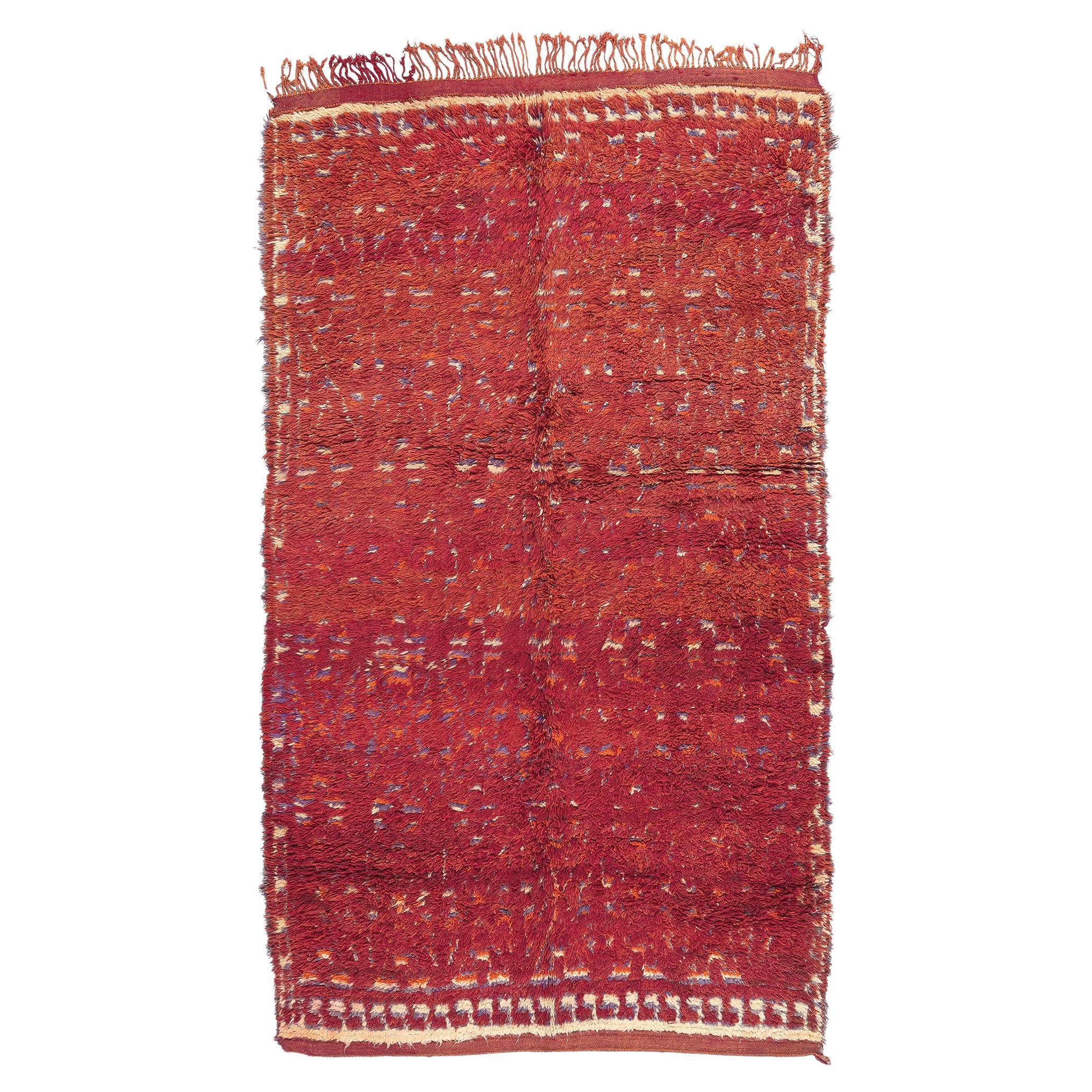 Vintage Red Beni MGuild Moroccan Rug  For Sale