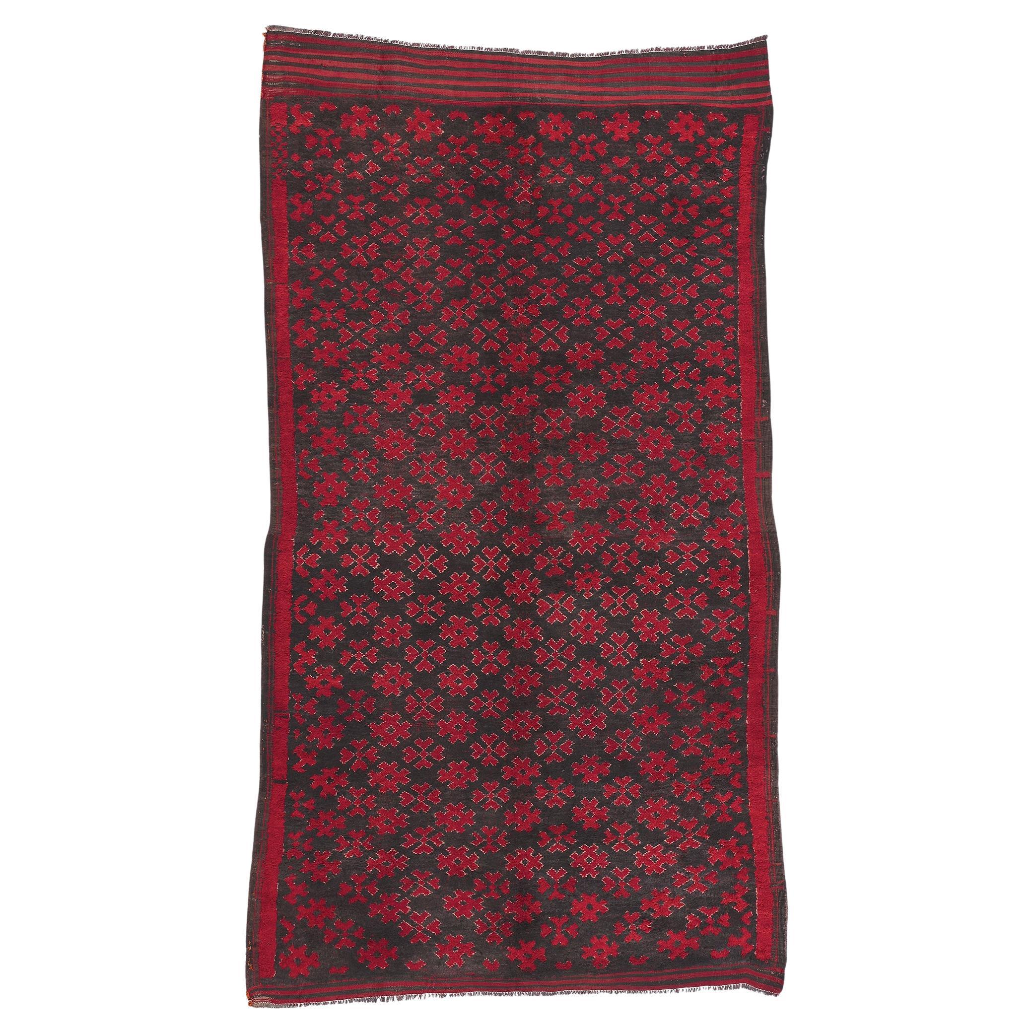 Vintage Taznakht Moroccan Rug, Midcentury Modern Meets Tribal Enchantment