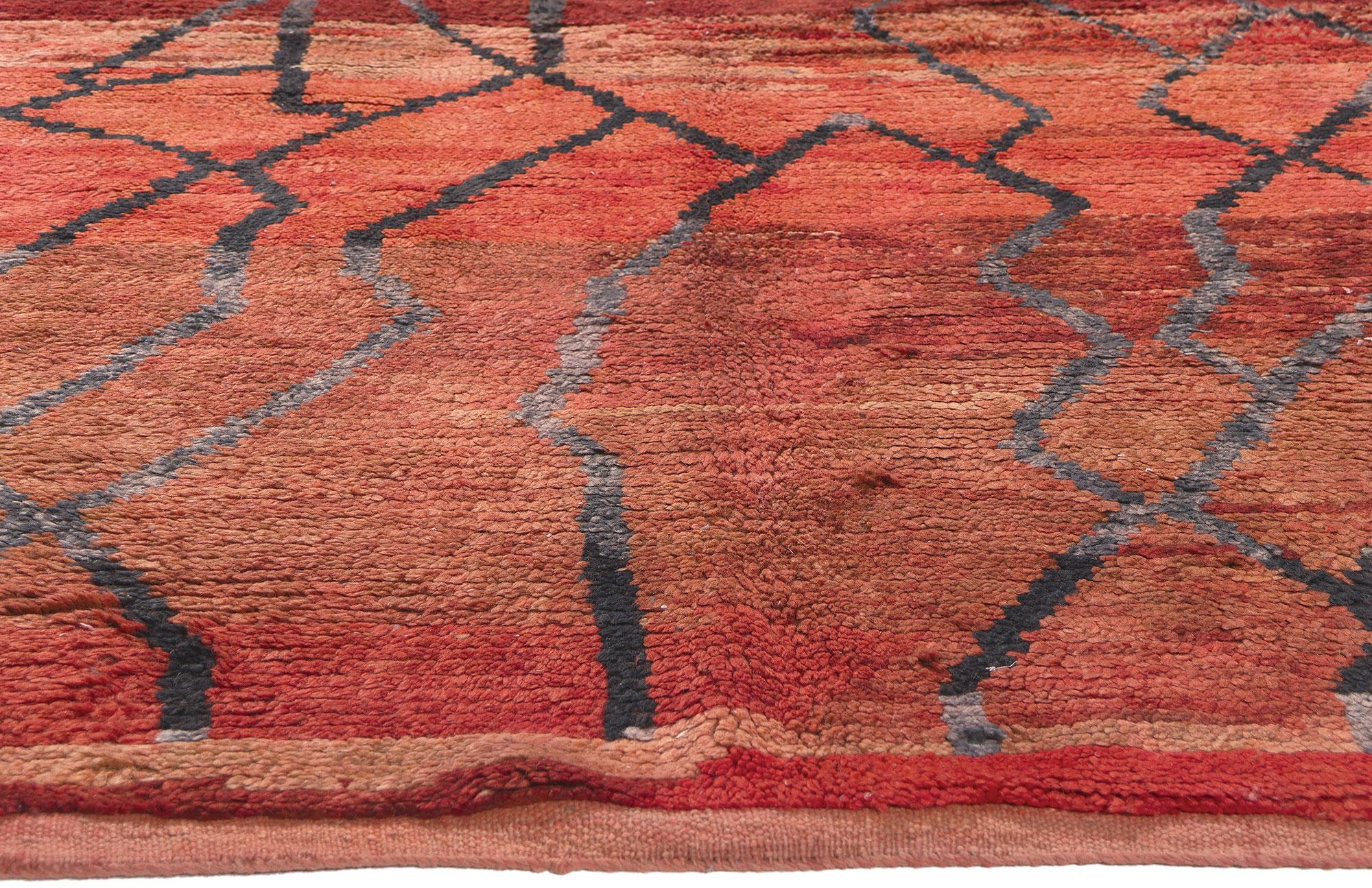 Hand-Knotted Vintage Talstint Moroccan Rug, Abstract Maximalism Meets Biophilic Design For Sale