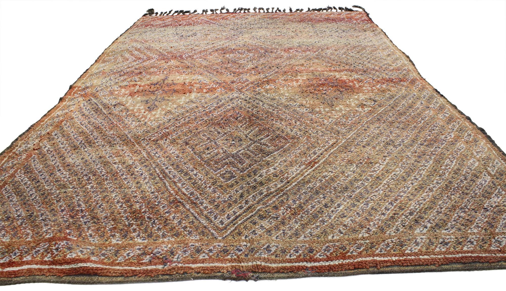 Bohemian Vintage Berber Moroccan Rug with Modern Tribal Boho Chic Style