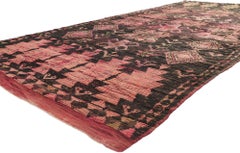 The Ember Mirage: A Vintage Moroccan Boujad Masterpiece of Woven Expression