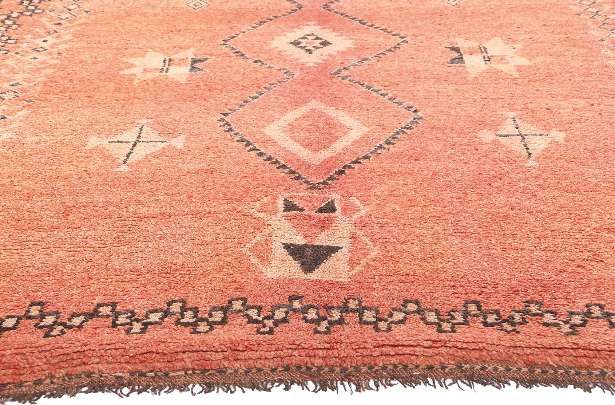 Hand-Knotted Vintage Taznakht Moroccan Rug, Southwest Desert Style Meets Tribal Enchantment For Sale