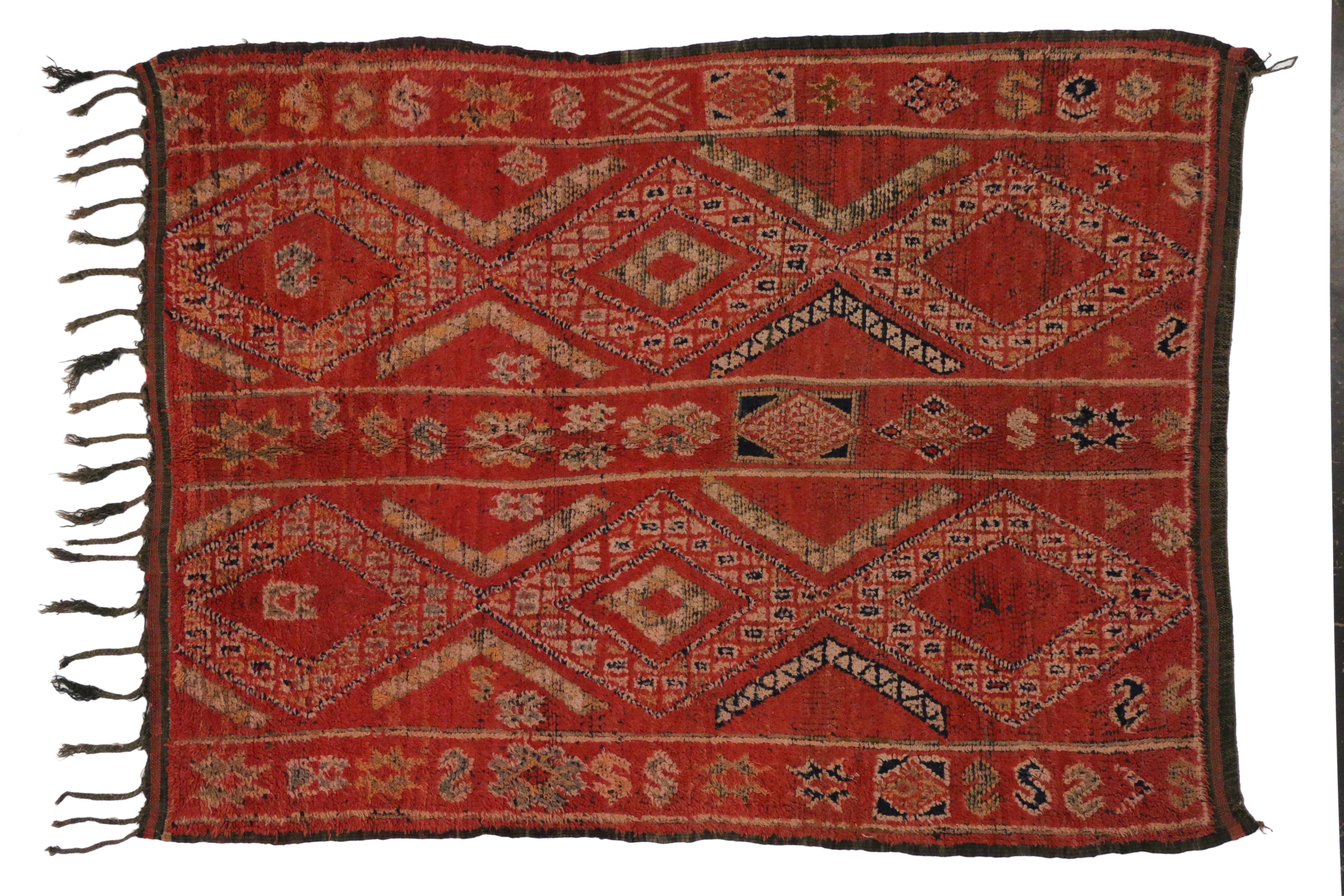 20th Century Vintage Berber Moroccan Rug with Tribal Style