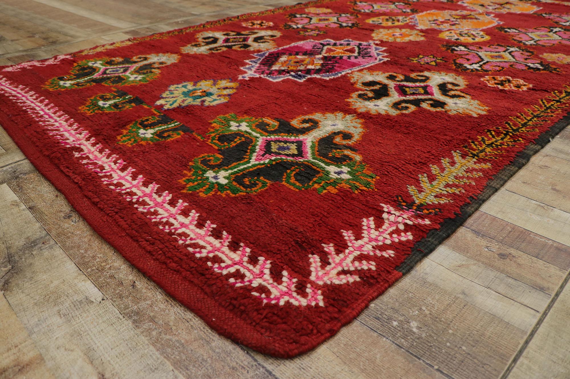 20th Century Vintage Berber Moroccan Rug with Tribal Style For Sale
