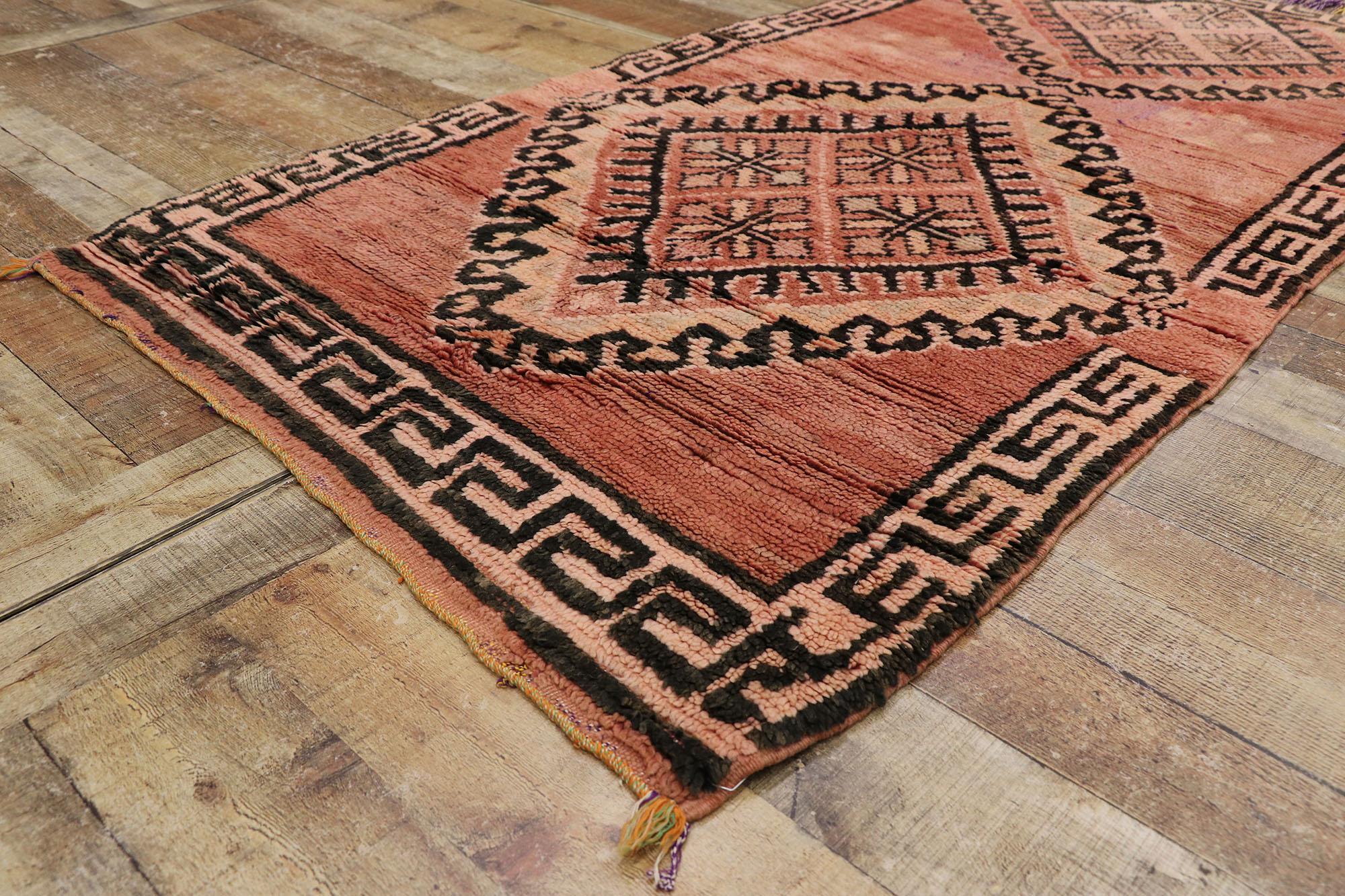 Wool 1960's Berber Boujad Moroccan Rug with Tribal Style For Sale