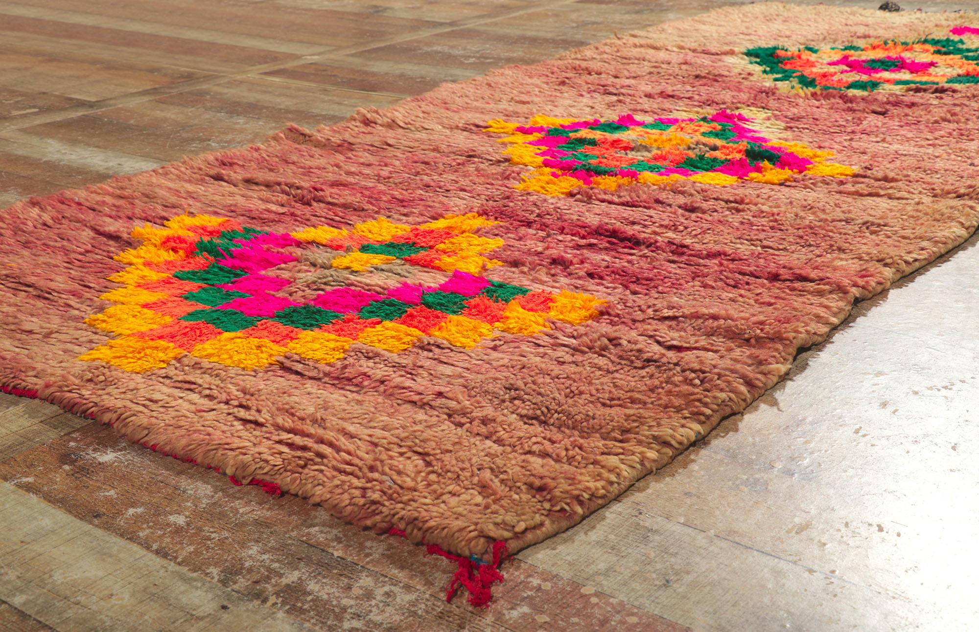 Wool Vintage Berber Moroccan Rug with Tribal Style For Sale