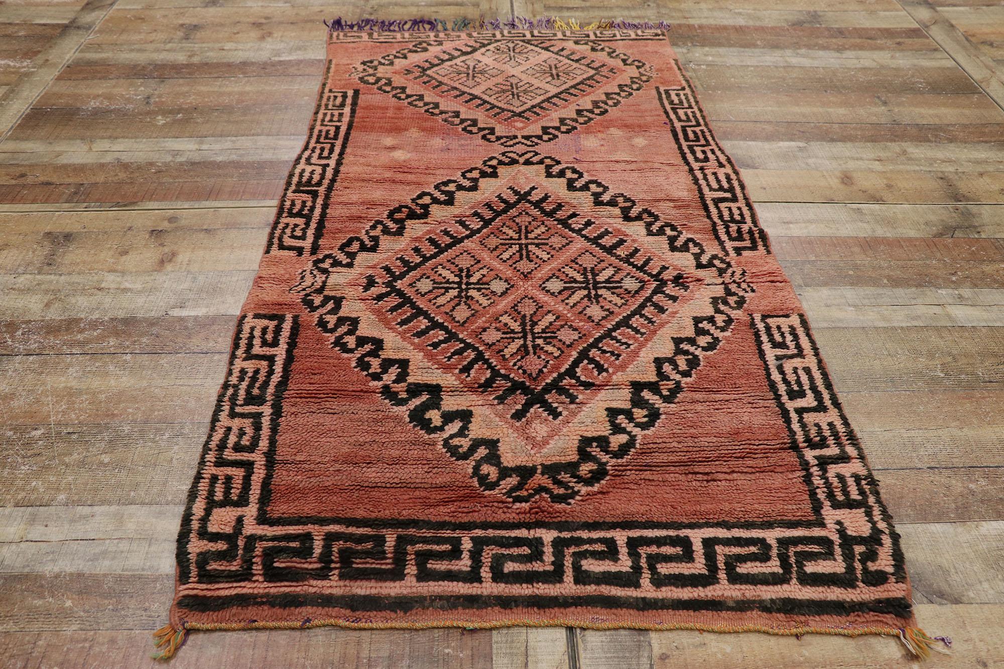 1960's Berber Boujad Moroccan Rug with Tribal Style For Sale 1