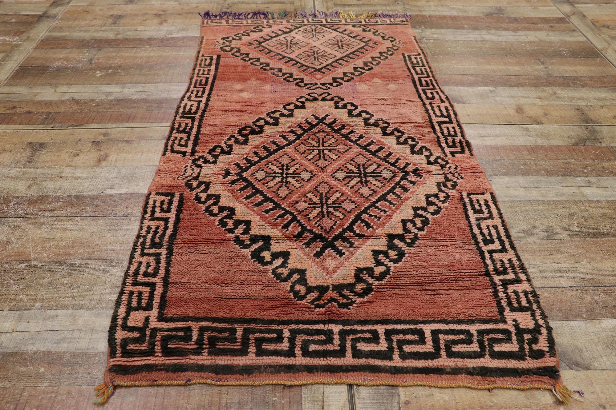 Vintage Berber Moroccan Rug with Tribal Style For Sale 1