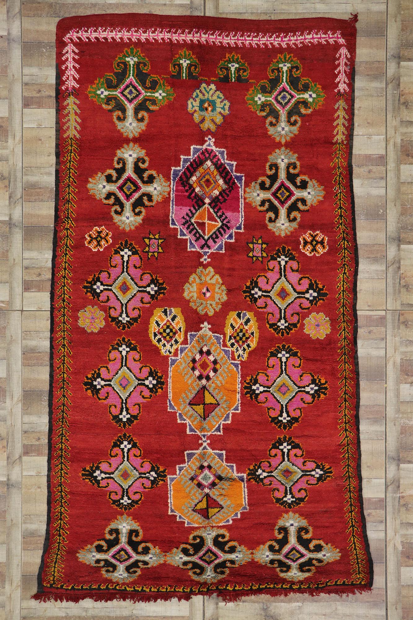 Vintage Berber Moroccan Rug with Tribal Style For Sale 1