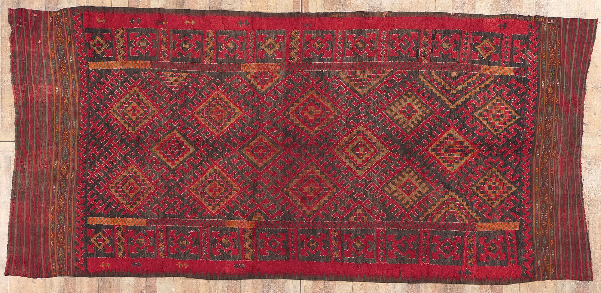 Vintage Taznakht Moroccan Rug, Midcentury Modern Meets Tribal Enchantment For Sale 2