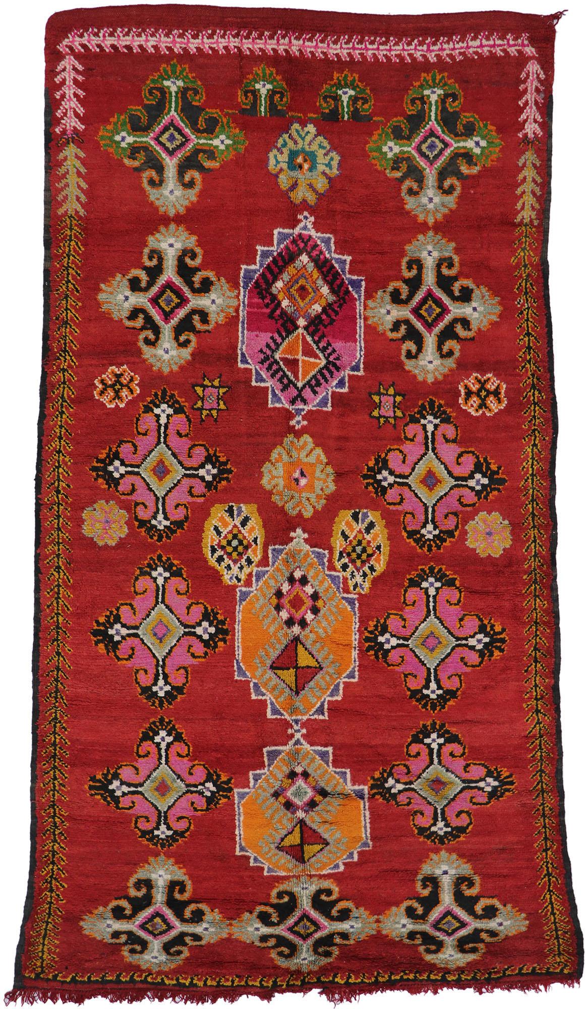 Vintage Berber Moroccan Rug with Tribal Style For Sale 2