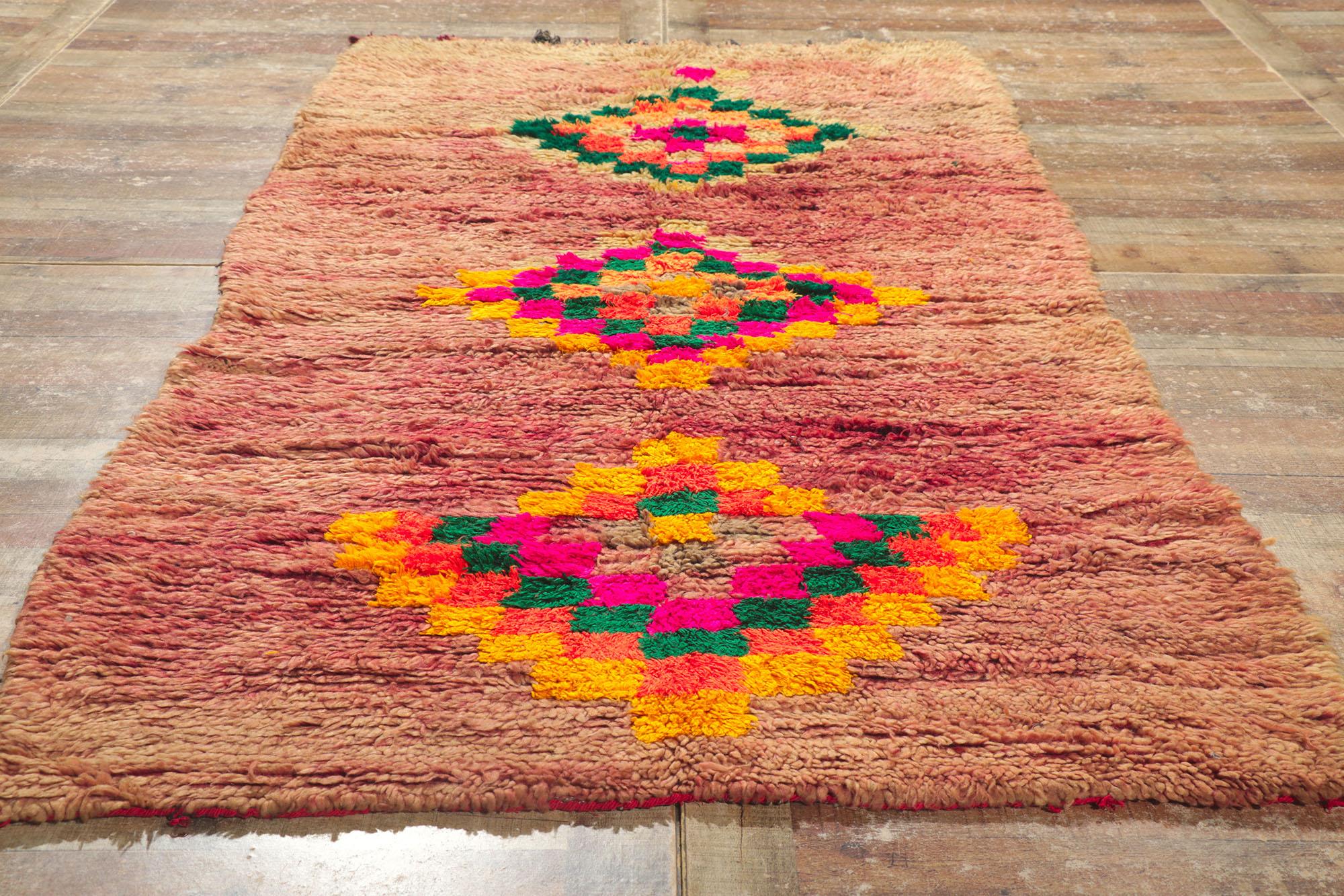 Vintage Berber Moroccan Rug with Tribal Style For Sale 3