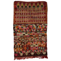 Vintage Berber Moroccan Rehamna Rug with Tribal Postmodern Expressionist Style