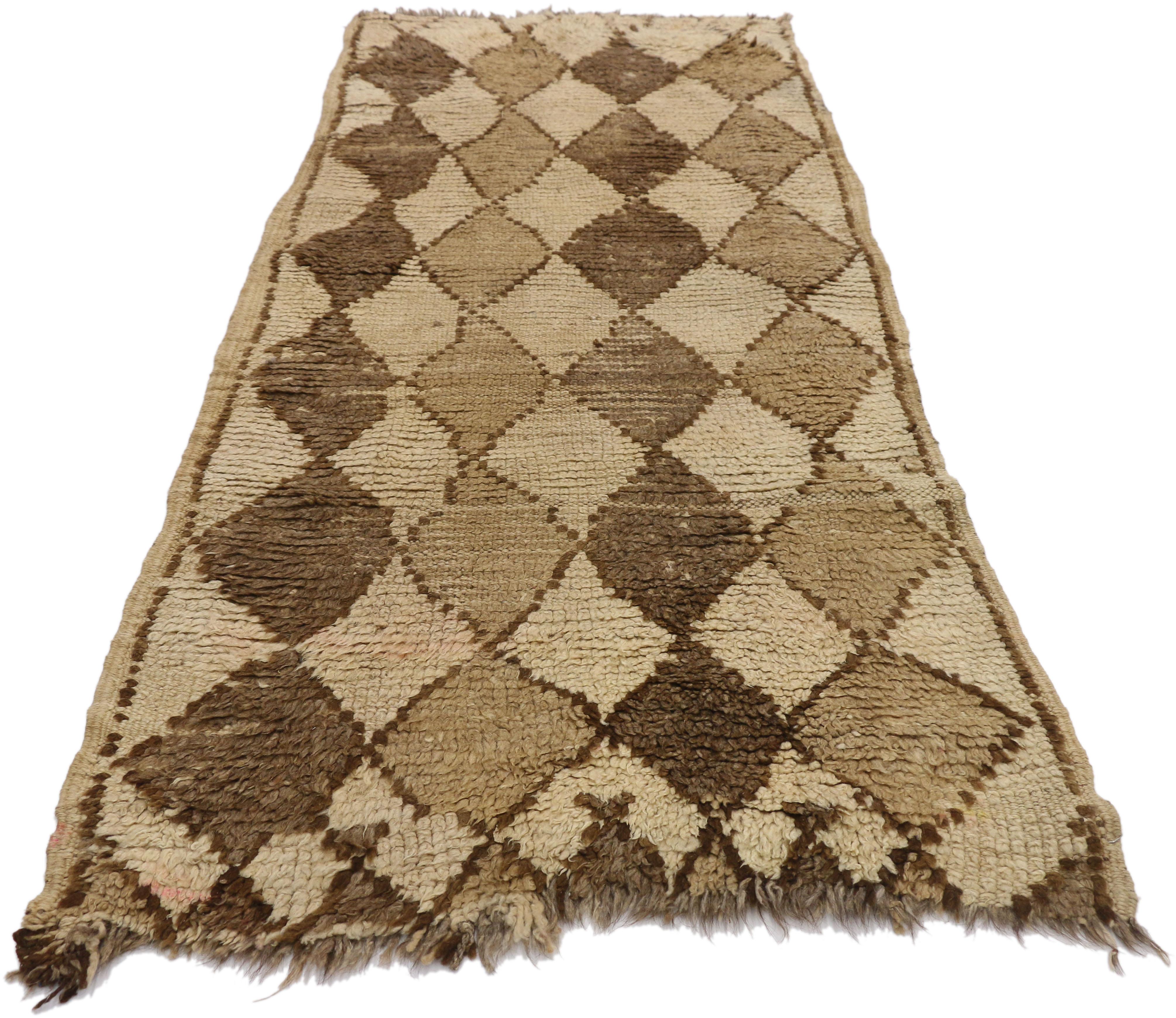 Alfombra Vintage Bereber Marroquí de Estilo Tribal en Colores Neutros Bohemio en venta