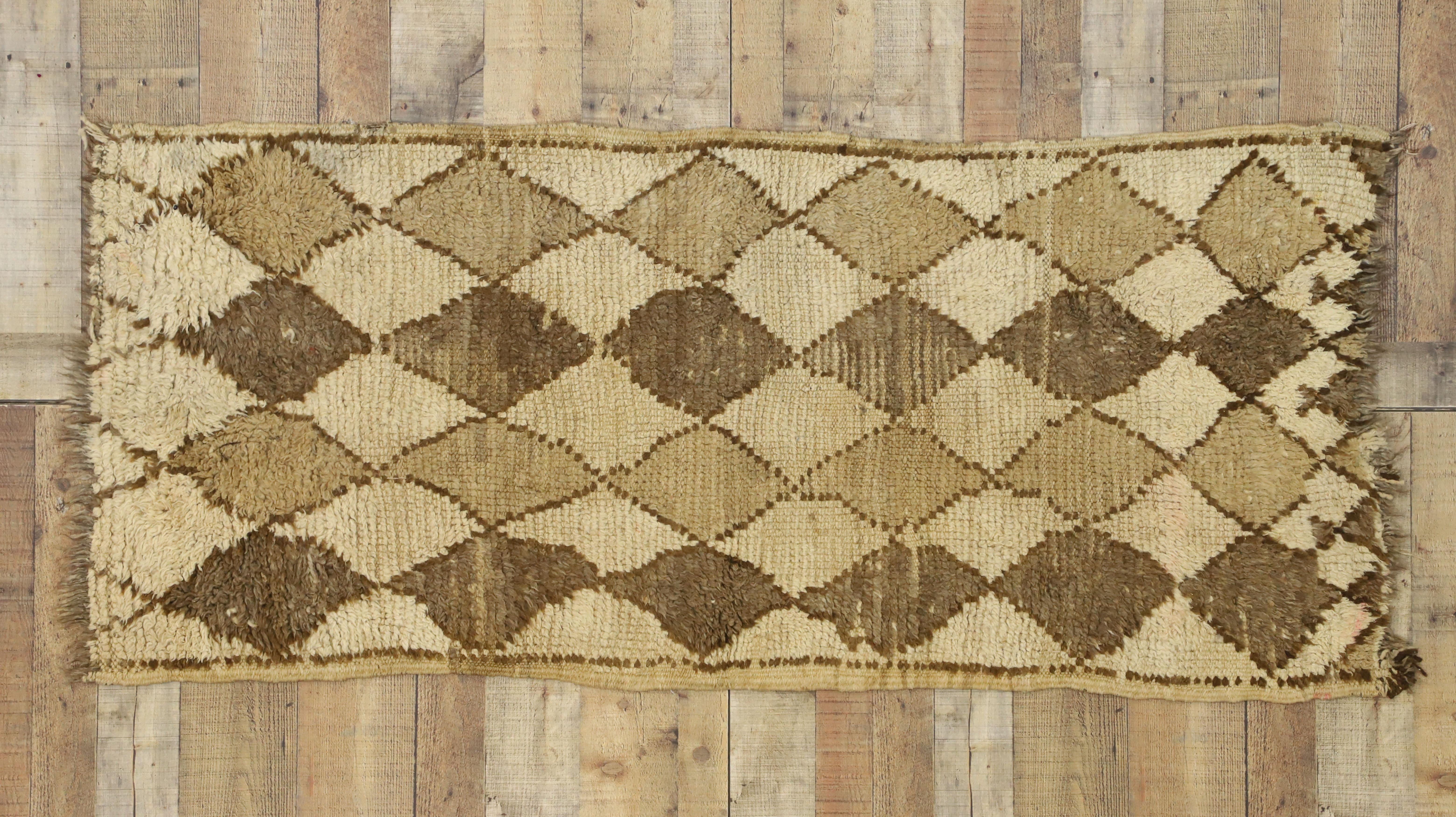 Alfombra Vintage Bereber Marroquí de Estilo Tribal en Colores Neutros en venta 1