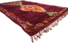 Vintage Berber Moroccan Boujad Rug with Tribal Style and Memphis Vibes