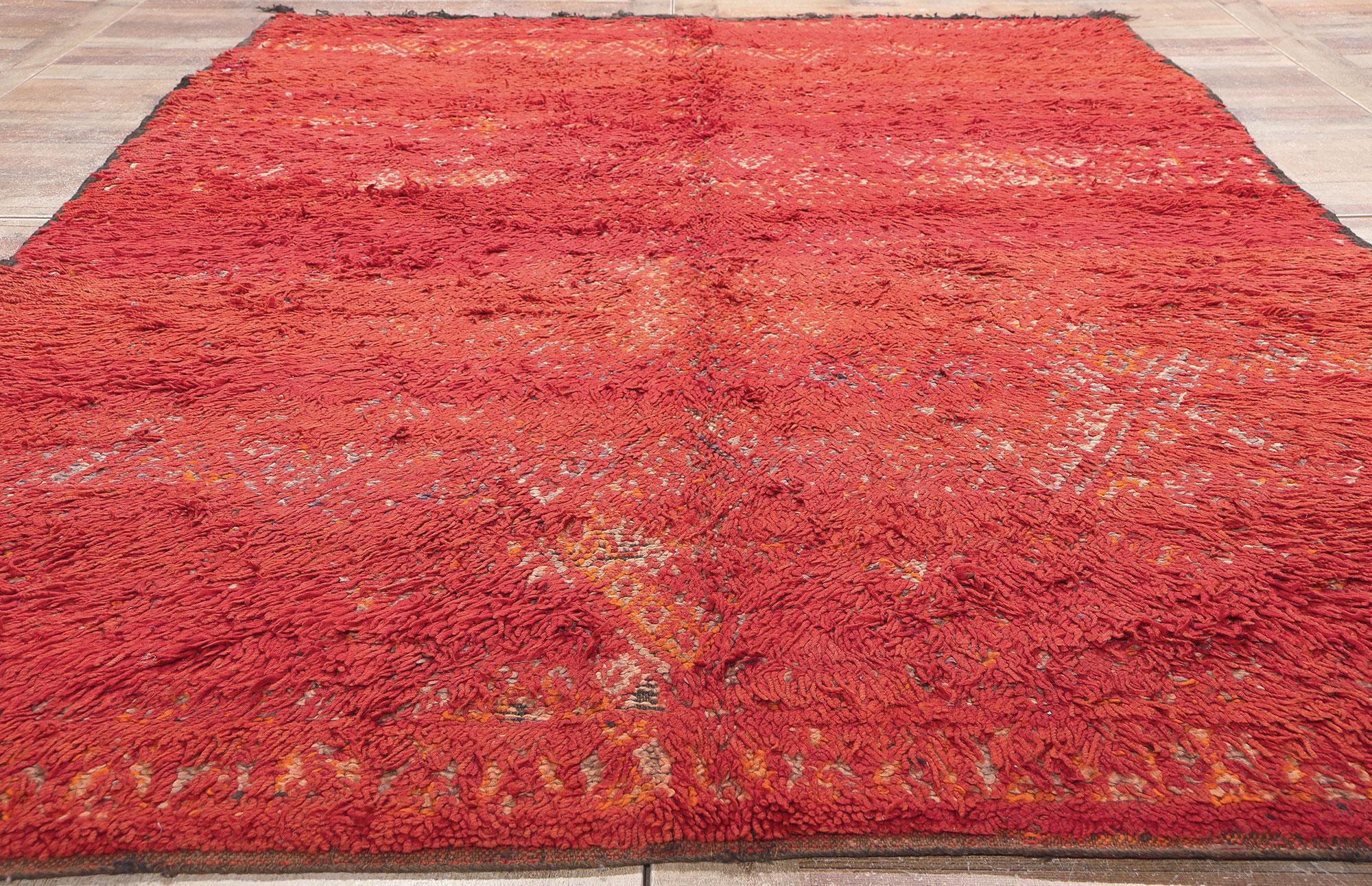 Vintage Red Beni MGuild Moroccan Rug  For Sale 1