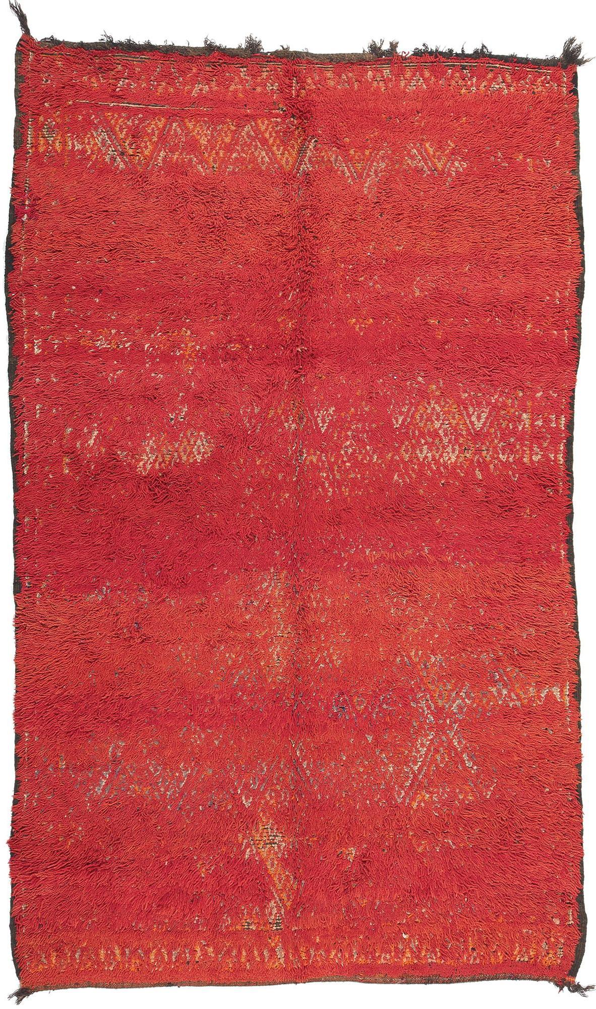 Alter roter Beni MGuild Marokko-Teppich